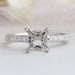 Round Shape Semi Mount Hidden Halo Accent Diamond Ring Ring