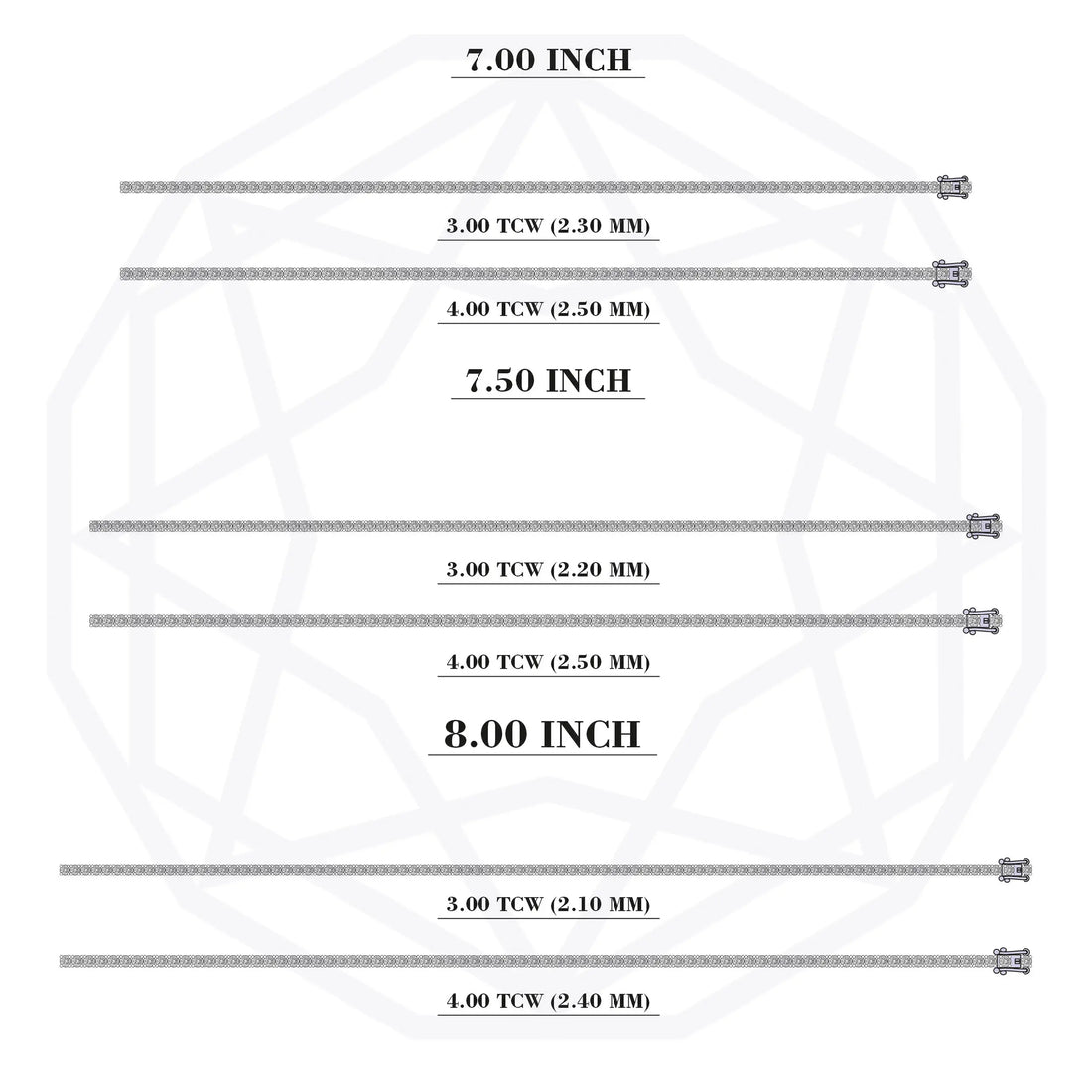 Round Cut Lab Grown Diamond Tennis Bracelet - 3.00 | 4.00 TCW Bracelet