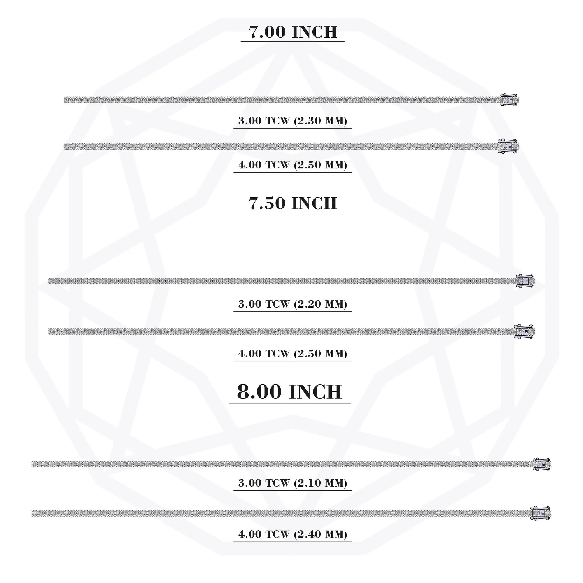 Round Cut Lab Grown Diamond Tennis Bracelet - 3.00 | 4.00 TCW Bracelet