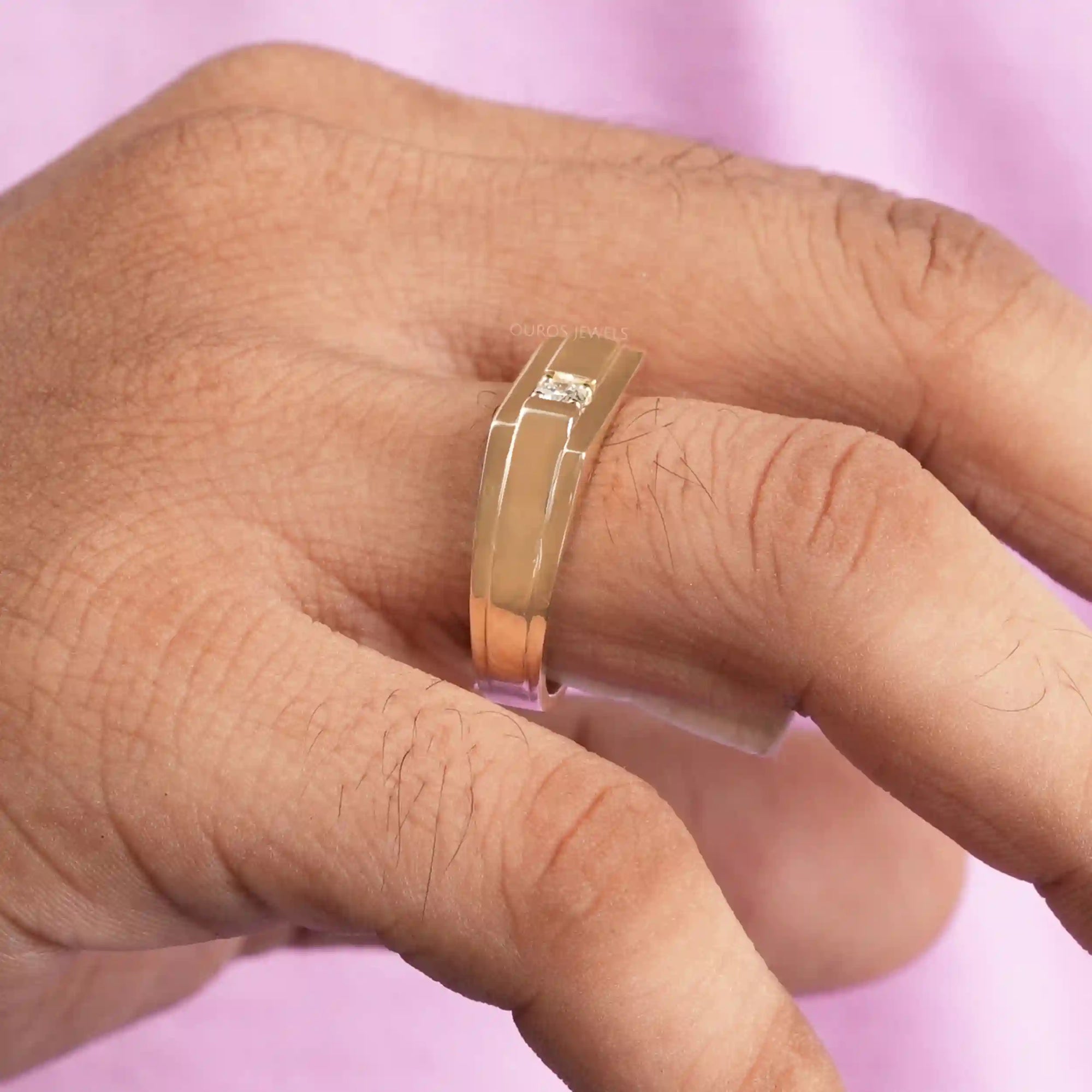 Round Cut Lab Grown Diamond Promise Ring For Men's