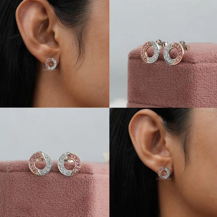 [Collage of Round Diamond Earrings]-[Ouros Jewels]