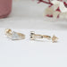 [Side View of Pear Lab Diamond Petite Huggie Hoop Earrings]-[Ouros Jewels]