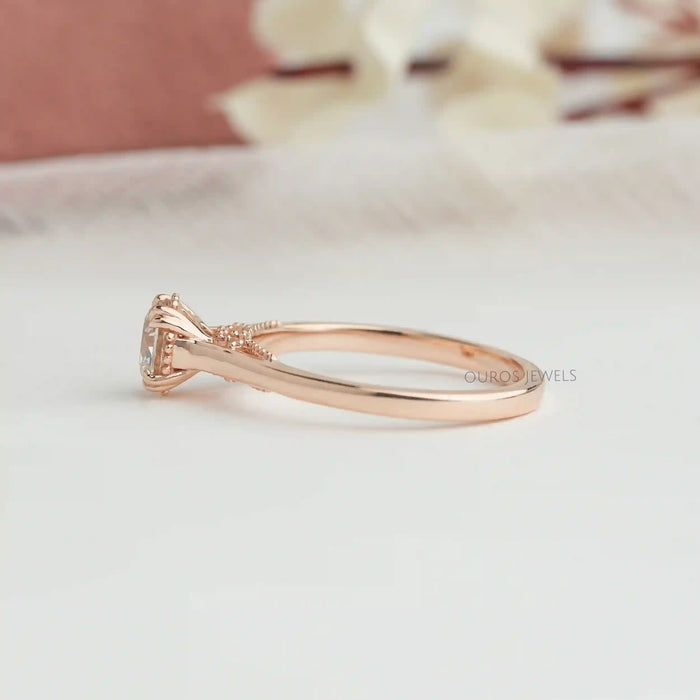 [Rose Gold Old European Cut Lab Grown Diamond Ring]-[Ouros Jewels]
