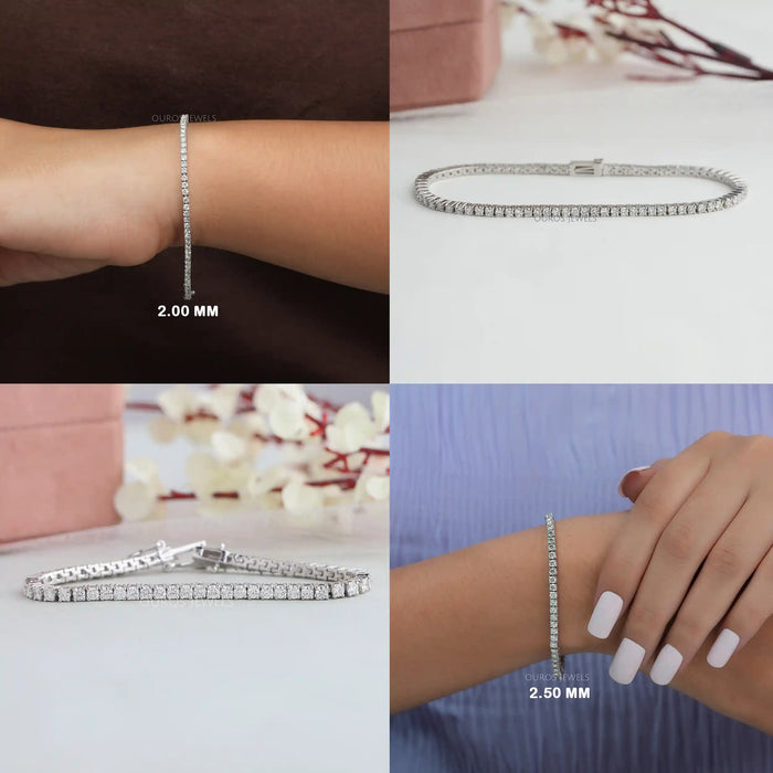 [Collage of Round Cut Lab grown Diamond Bracelet]-[Ouros Jewels]