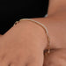 [A Women wearing Round Cut Lab Diamond Link Bar Bracelet]-[Ouros Jewels]
