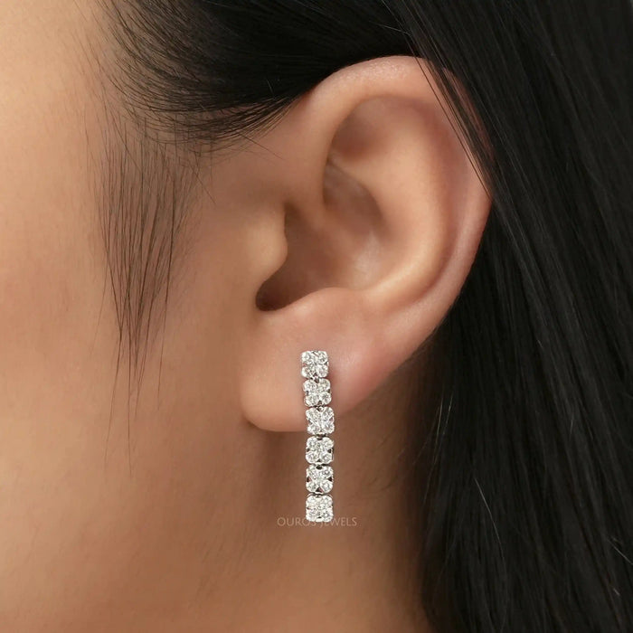 [Round Diamond Earrings]-[Ouros Jewels]