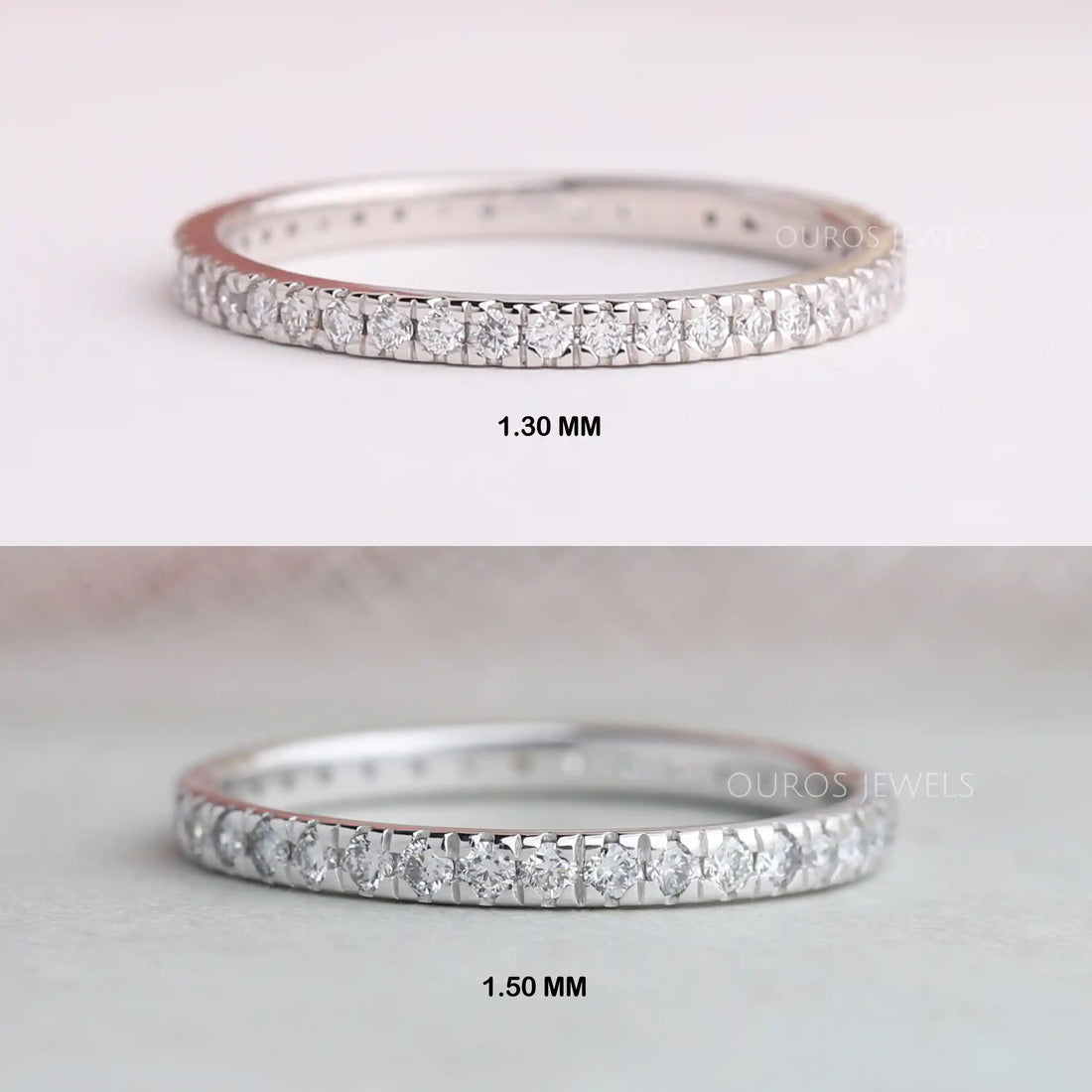 Round Cut Lab Grown Diamond Eternity Band Rings