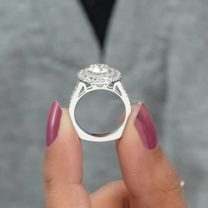 Double halo sales wedding band