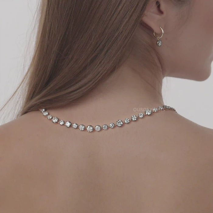 [Old European Round Diamond Necklace]-[Ouros Jewels]