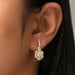 [A Women wearing Baguette Cut Earrings]-[Ouros Jewels]