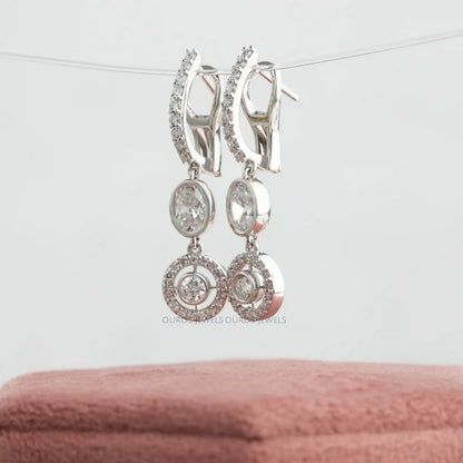 Round Cut Lab Grown Diamond Lever Back Earrings