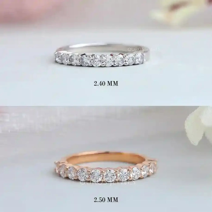 Round Cut Half-Eternity Wedding Ring