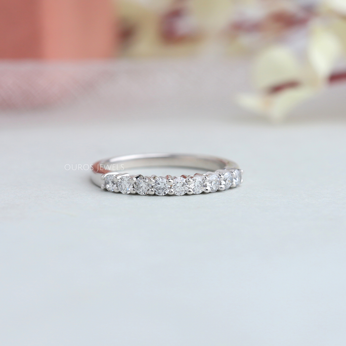 Round Cut Half-Eternity Wedding Ring