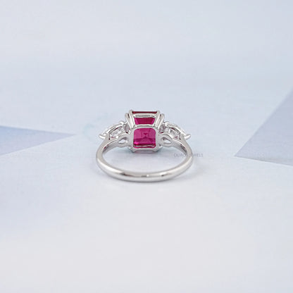 Ruby And Diamond Three Stone Ring Rings