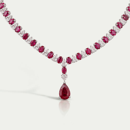 Ruby Gemstone & Lab Grown Diamond Necklace Necklaces