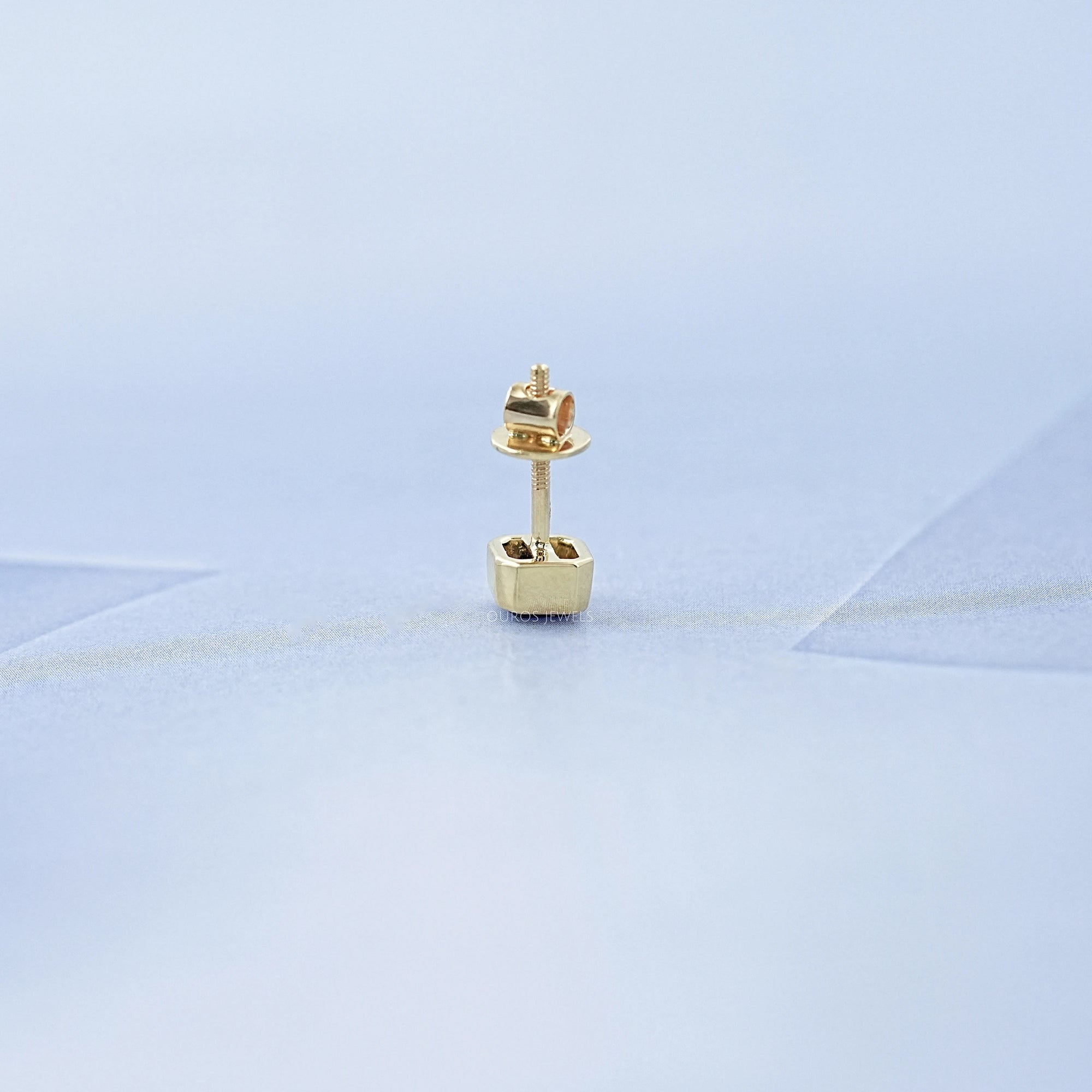 Sapphire Asscher Gemstone Bezel Men's Stud