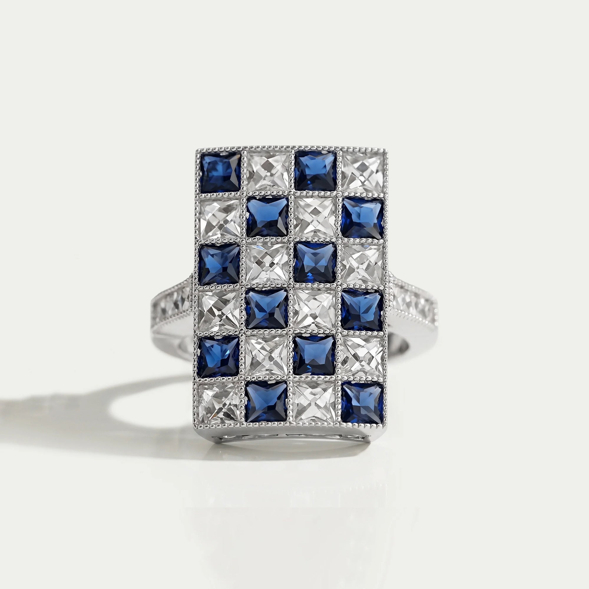 Sapphire And French Cut Lab Diamond Vintage Ring Ring