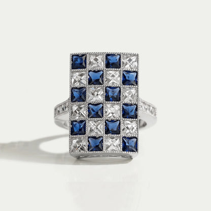Sapphire And French Cut Lab Diamond Vintage Ring Ring