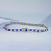 Sapphire Round Gemstone And Lab Diamond Tennis Bracelet