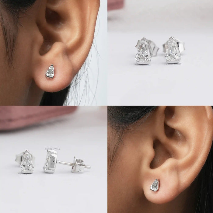 Arrow Cut  Lab Grown  Diamond  Stud Earrings