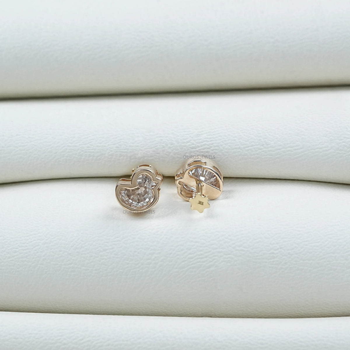 Duck Cut Lab Diamond Bezel Set Stud Earrings Earring