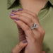 [A Women wearing Semi Mount Engagement Ring for Her]-[Ouros Jewels]