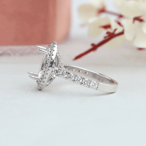 Semi Mount Halo Accent Diamond Ring