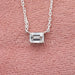 Single Emerald Cut Lab Grown Diamond Pendant Necklaces