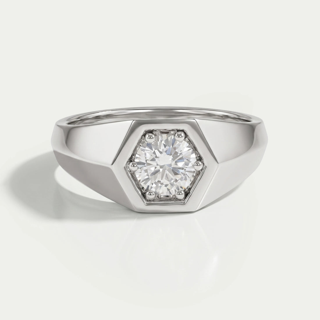Round Cut Single Diamond Ring For Men's