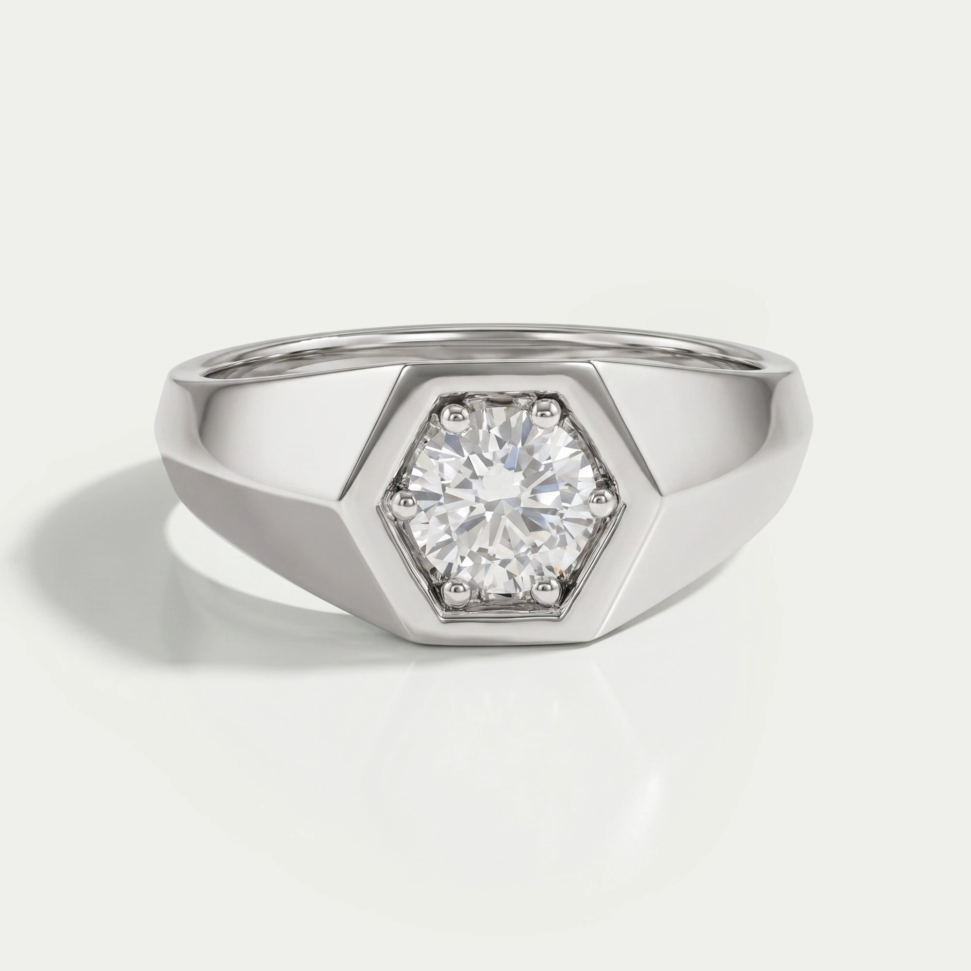 Round Cut Single Diamond Ring For Men's