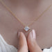 Princess Diamond Bezel Set Solitaire Pendant Necklaces