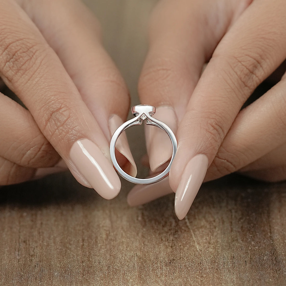 Pear Diamond Solitaire Split Shank Engagement Ring Ring