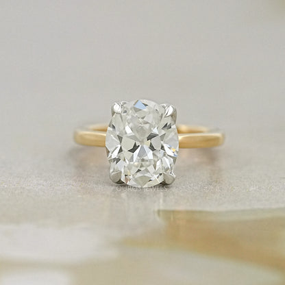 Solitaire Old Mine Cut Oval Diamond Engagement Ring Rings