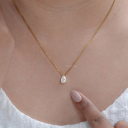 Pear Cut Lab Grown Diamond Pendant Necklaces