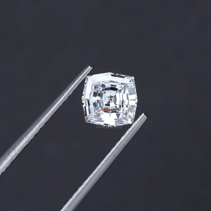 0.78 Carat Step Cut Cushion lab grown diamond