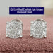 Square Cushion Cut Lab Diamond Solitaire Stud Earrings