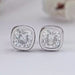 Square Old Mine Cushion Diamond Bezel Stud Earrings Earrings