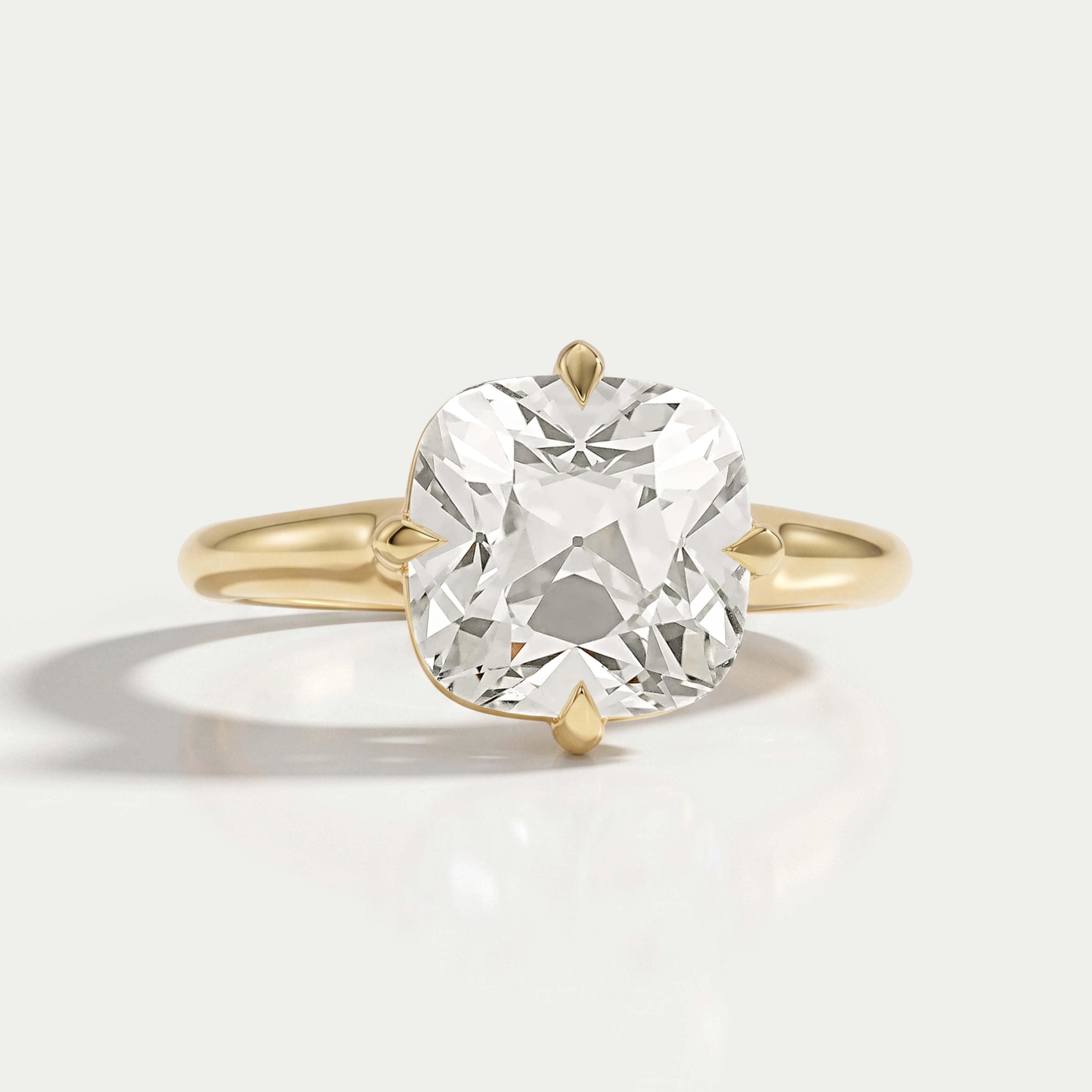Ouros Jewels Square Old Mine Cushion Cut Engagement Ring
