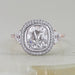 Square Old Mine Cushion Lab Diamond Halo Engagement Ring Rings