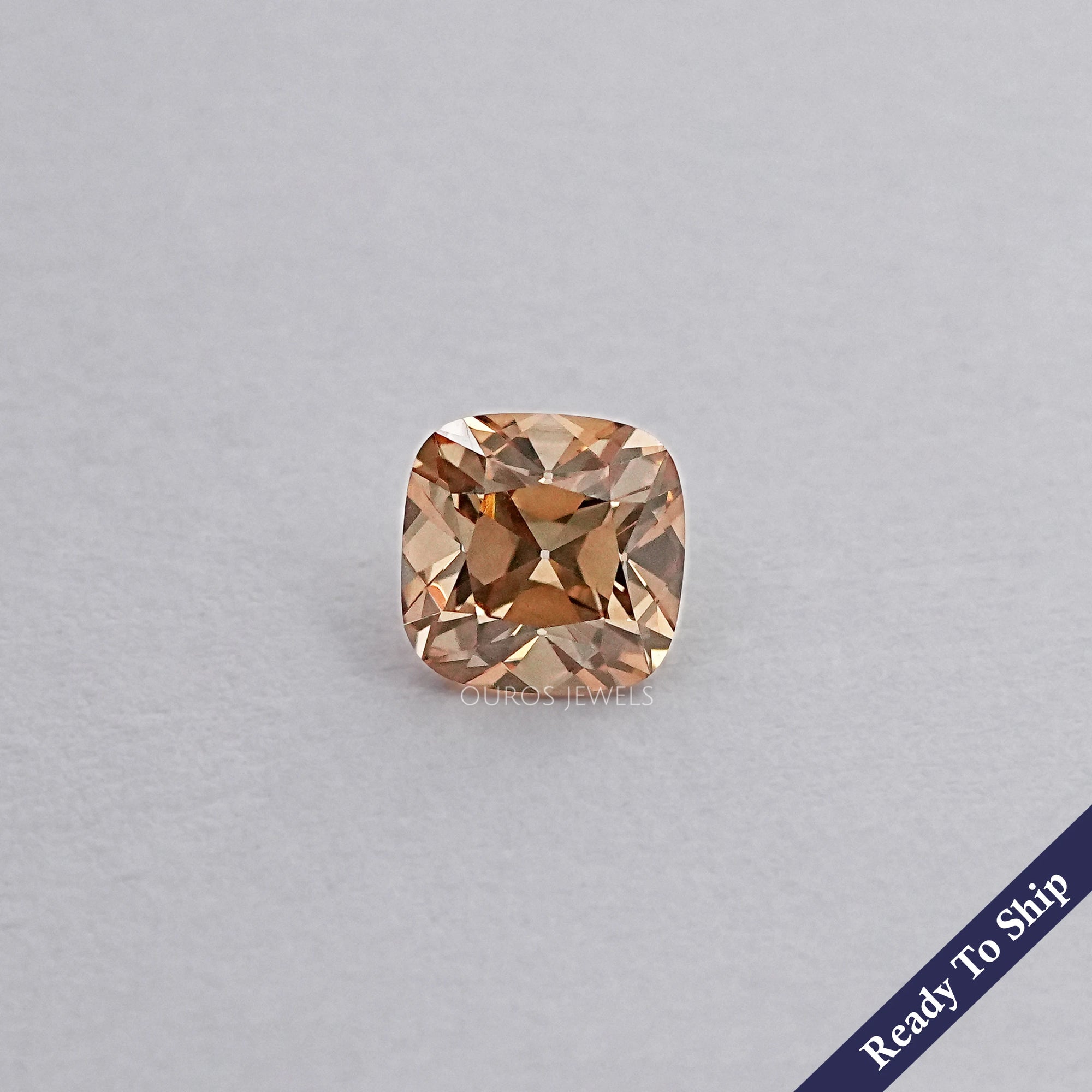 Square Old Mine Cushion Champagne Diamond Loose