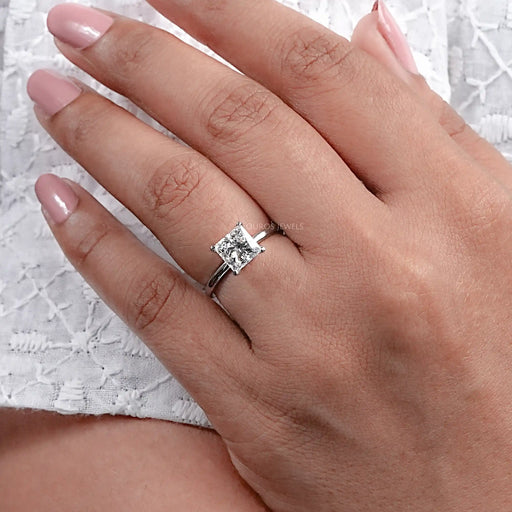 Square Radiant Lab Grown Diamond Solitaire Ring Rings