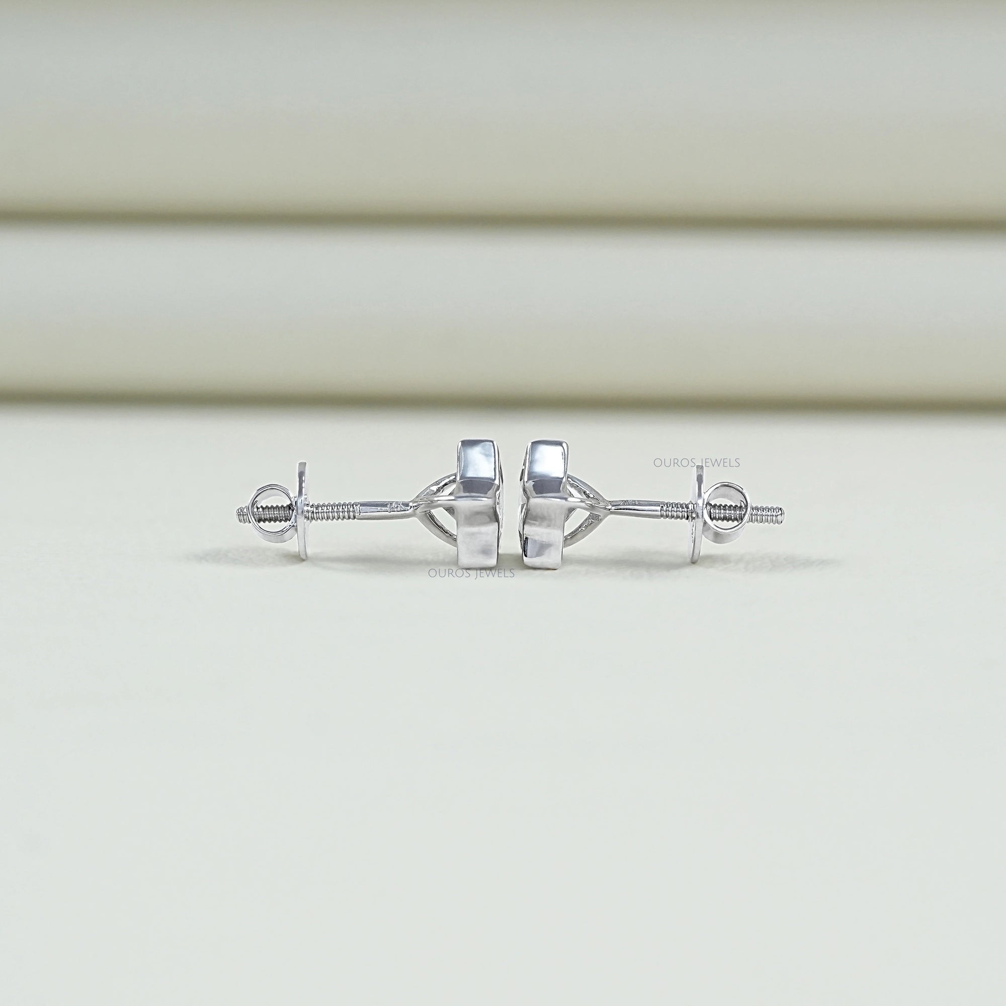 Bezel Set Star Cut Lab Diamond Stud Earring