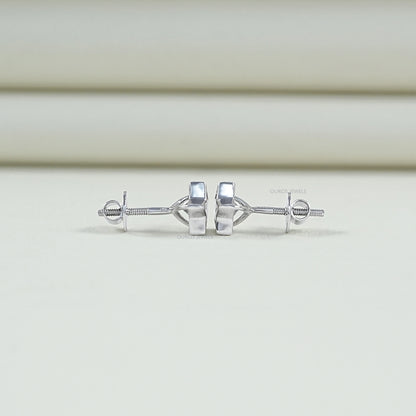 Bezel Set Star Cut Lab Diamond Stud Earring