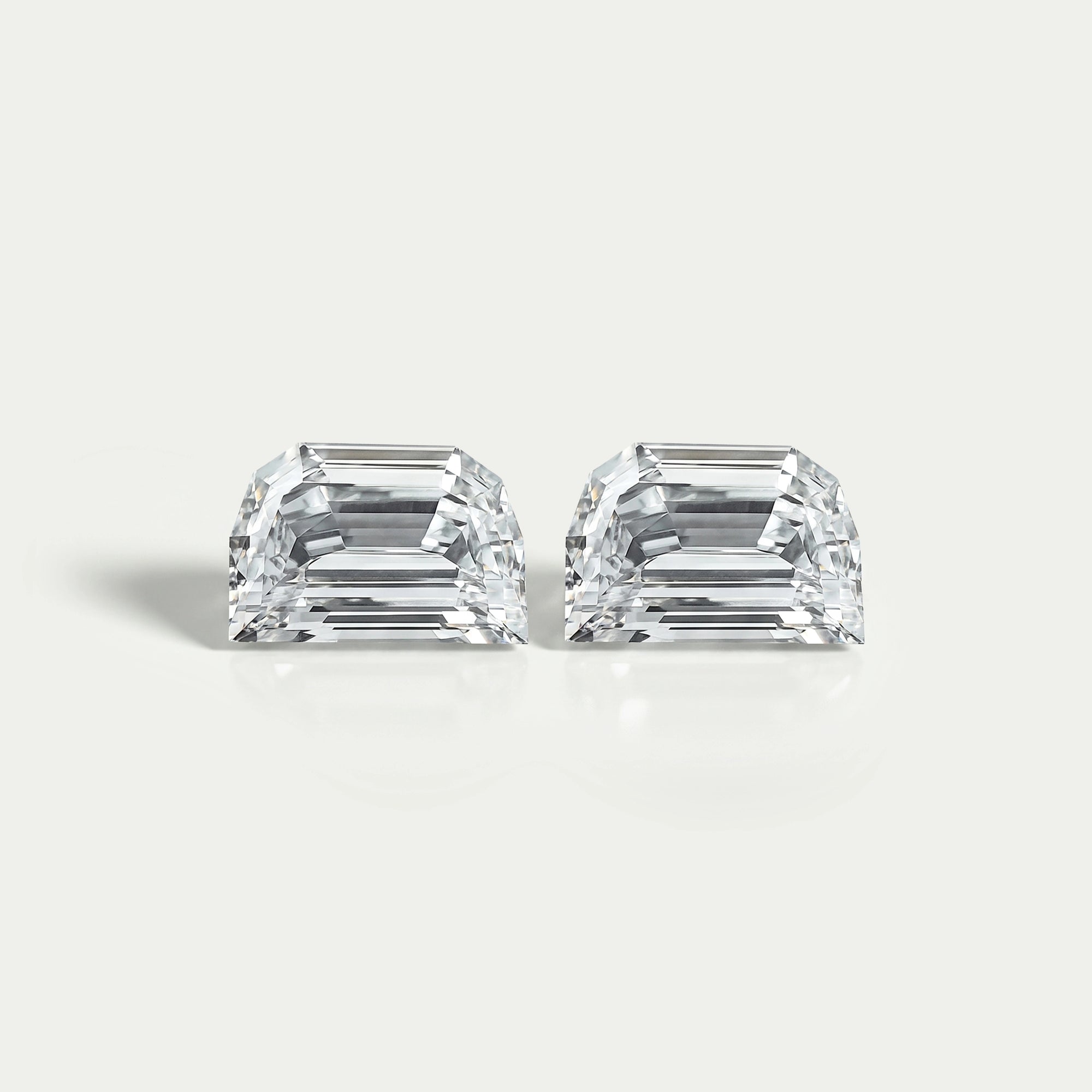 Step Cut Half Moon Diamond Matching Pair