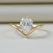 Step Cut Pear Cut Curved Solitaire Engagement Ring Ring