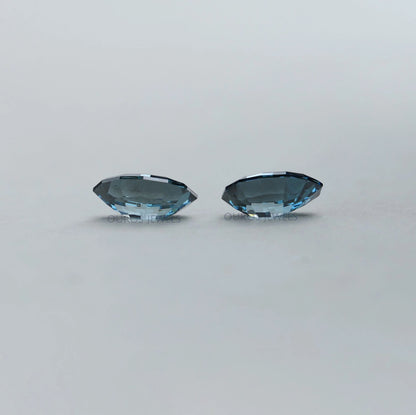Step Cut Blue Oval Lab Grown Diamond Pair