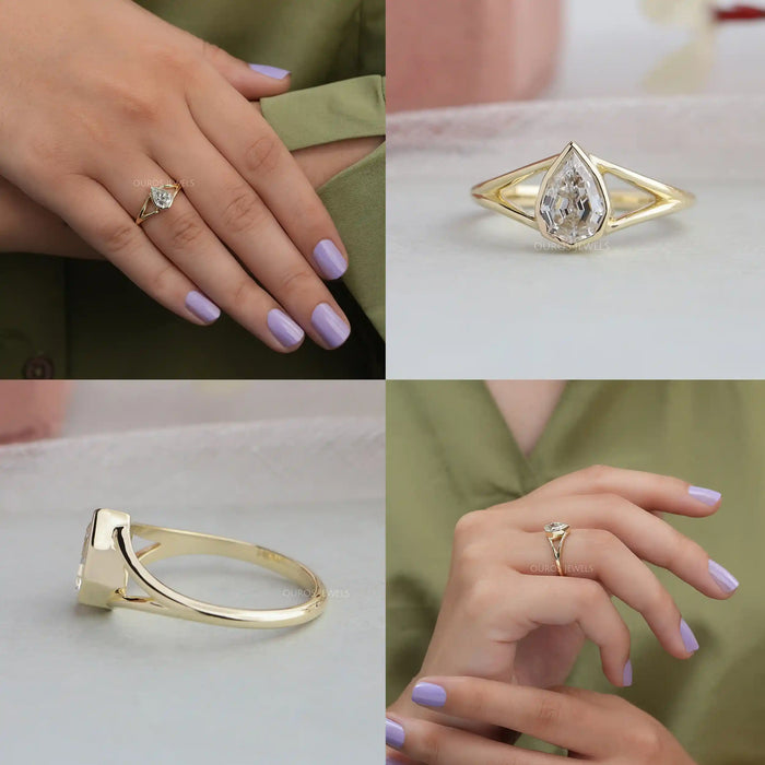 [Pear Cut Lab-grown Ring]-[Ouros Jewels]