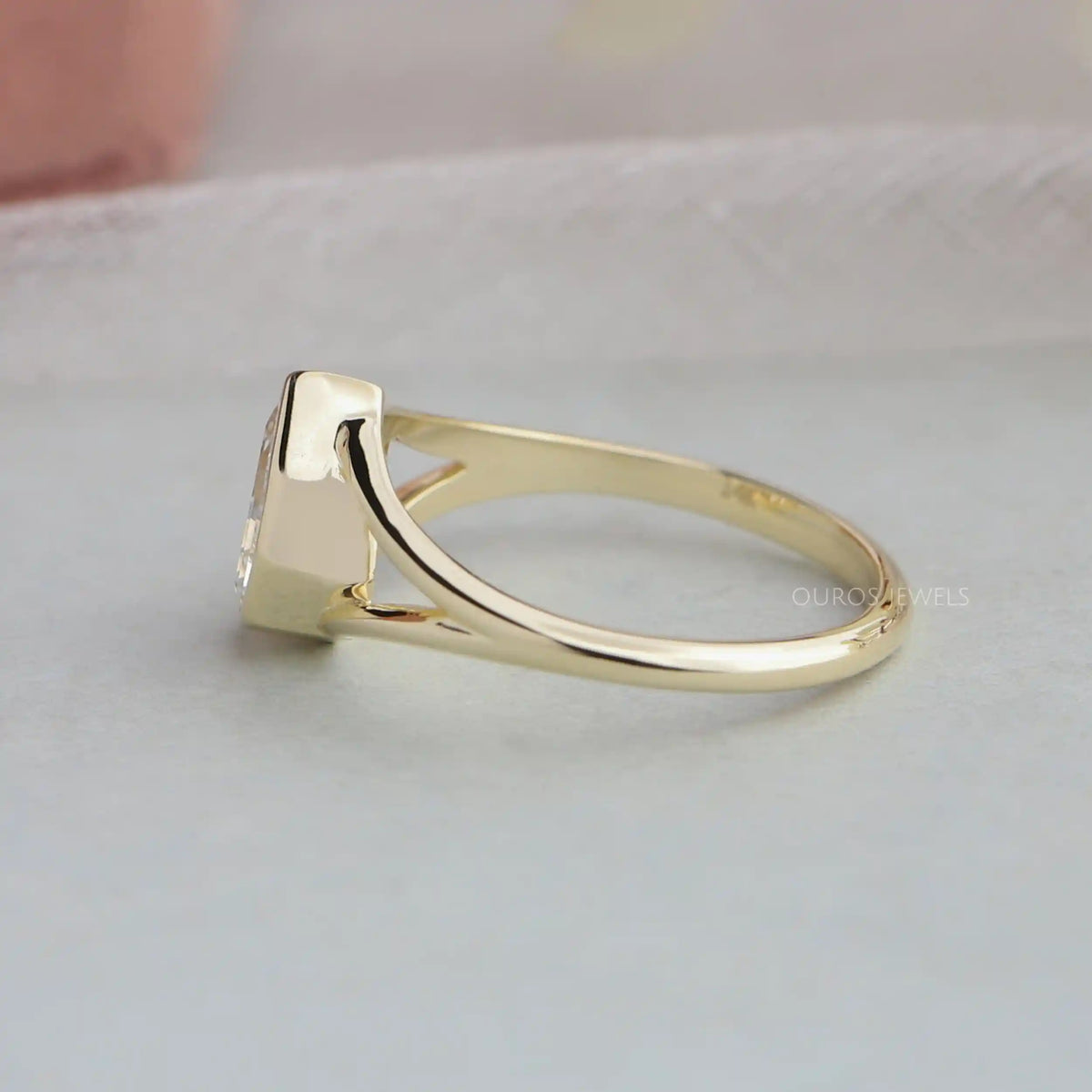 Step Cut Pear Diamond Engagement Ring Ring