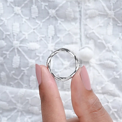 Twisted Infinity Round Diamond Eternity Band Ring