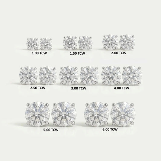 IGI Certified Round Lab Grown Diamond Stud Earrings Earring